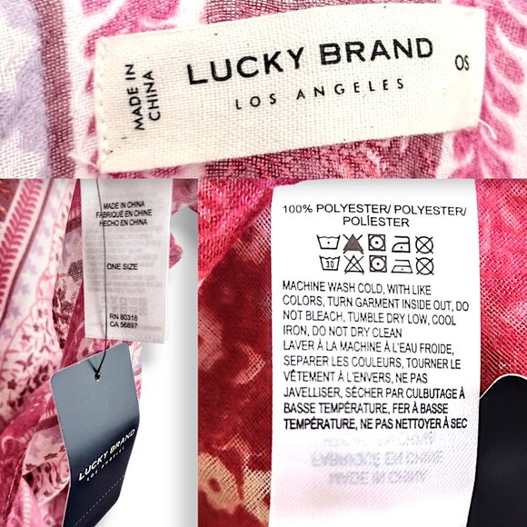 Lucky Brand NWT $88 floral boho lightweight kimono cardigan women's OS - Picture 8 of 10